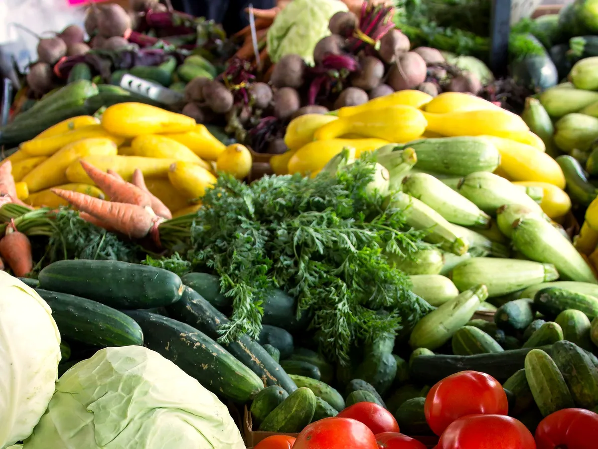 A spread of mixed seasonal vegetables.
